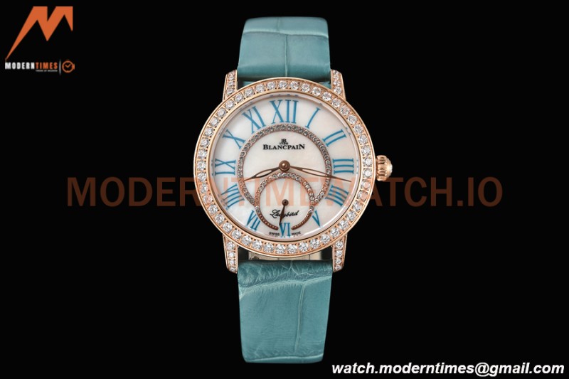 Blancpain - Ladybird Colors 35mm Blue RG/LE DIA/RMN White MOP BLSF A23J