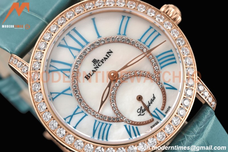 Blancpain - Ladybird Colors 35mm Blue RG/LE DIA/RMN White MOP BLSF A23J