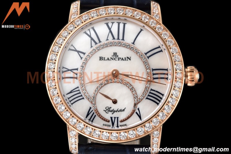 Blancpain - Ladybird Colors 35mm Navy RG/LE DIA/RMN White MOP BLSF A23J