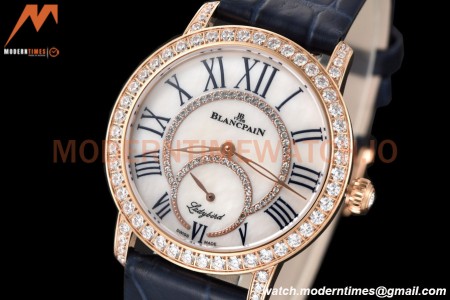 Blancpain - Ladybird Colors 35mm Navy RG/LE DIA/RMN White MOP BLSF A23J