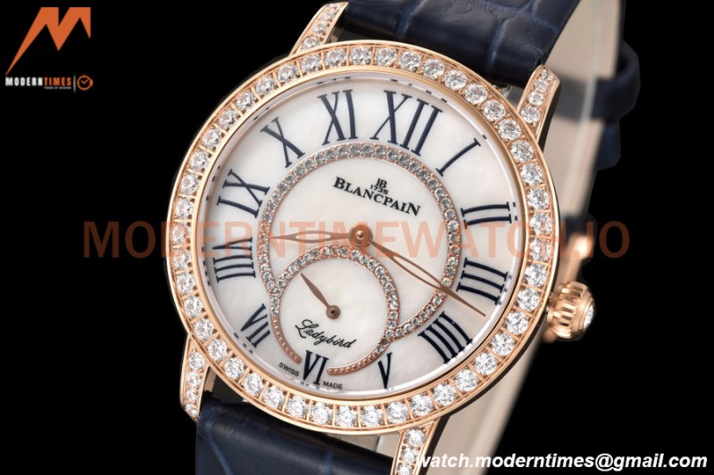 Blancpain - Ladybird Colors 35mm Navy RG/LE DIA/RMN White MOP BLSF A23J
