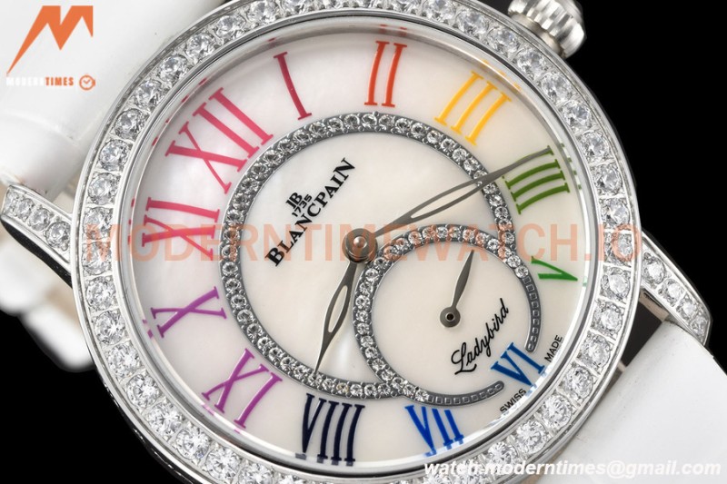 Blancpain - Ladybird Colors 35mm White SS/LE DIA/RMN White MOP BLSF A23J