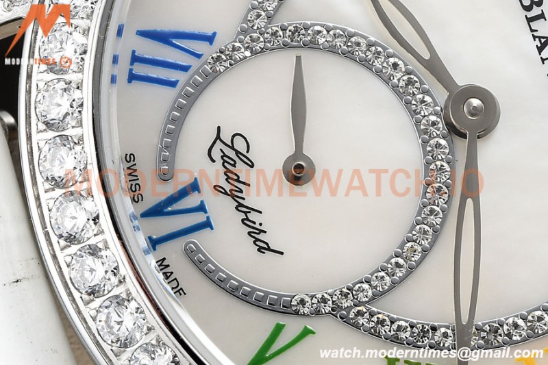 Blancpain - Ladybird Colors 35mm White SS/LE DIA/RMN White MOP BLSF A23J