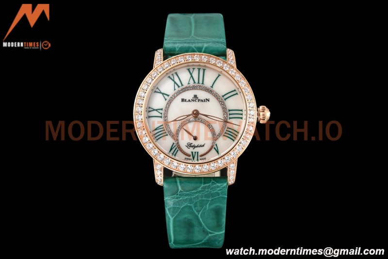 Blancpain - Ladybird Colors 35mm Green RG/LE DIA/RMN White MOP BLSF A23J