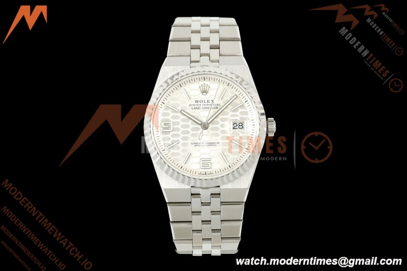 Rolex - Land-Dweller 127234 40mm Jub Flt SS/SS Wht/Stk DIWF A7135 | 롤렉스 - 랜드-드웰러 127234 40mm 주브 플랫 SS/SS 화이트/스틸 DIWF A7135