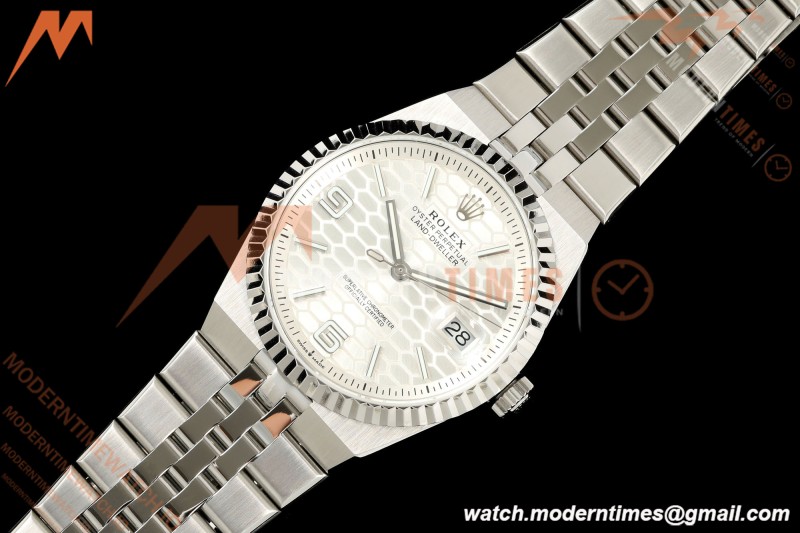 Rolex - Land-Dweller 127234 40mm Jub Flt SS/SS Wht/Stk DIWF A7135 | 롤렉스 - 랜드-드웰러 127234 40mm 주브 플랫 SS/SS 화이트/스틸 DIWF A7135