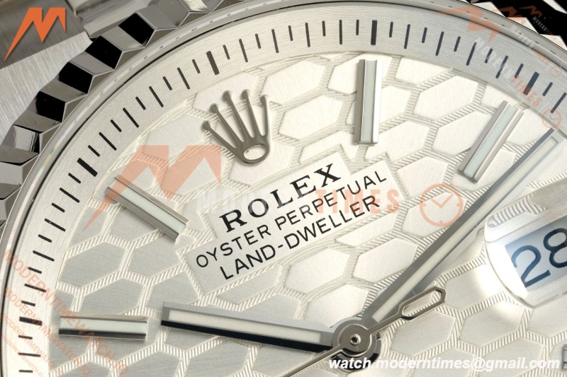 Rolex - Land-Dweller 127234 40mm Jub Flt SS/SS Wht/Stk DIWF A7135 | 롤렉스 - 랜드-드웰러 127234 40mm 주브 플랫 SS/SS 화이트/스틸 DIWF A7135