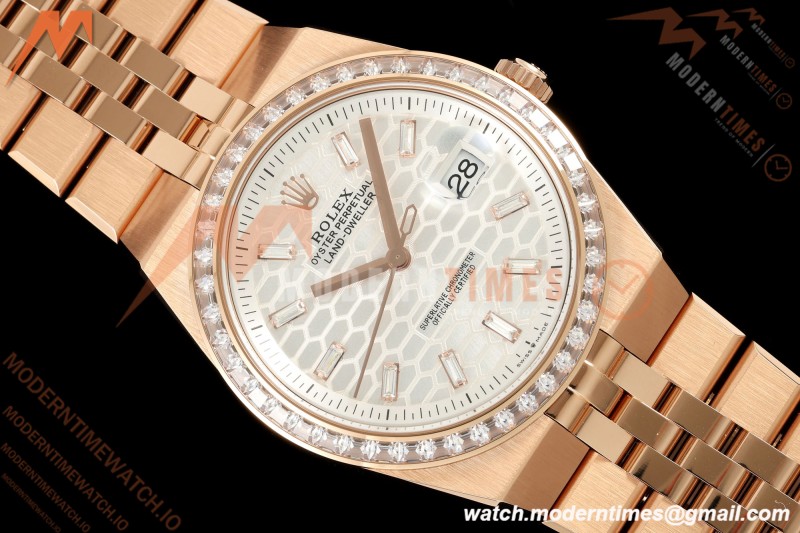 Rolex - Land-Dweller 127385TBR 40mm Jub Flt RG/RG Diamond Wht/Dia 2F A7135