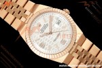 Rolex - Land-Dweller 127335 40mm Jub Flt RG/RG Wht/Stk 2F A7135