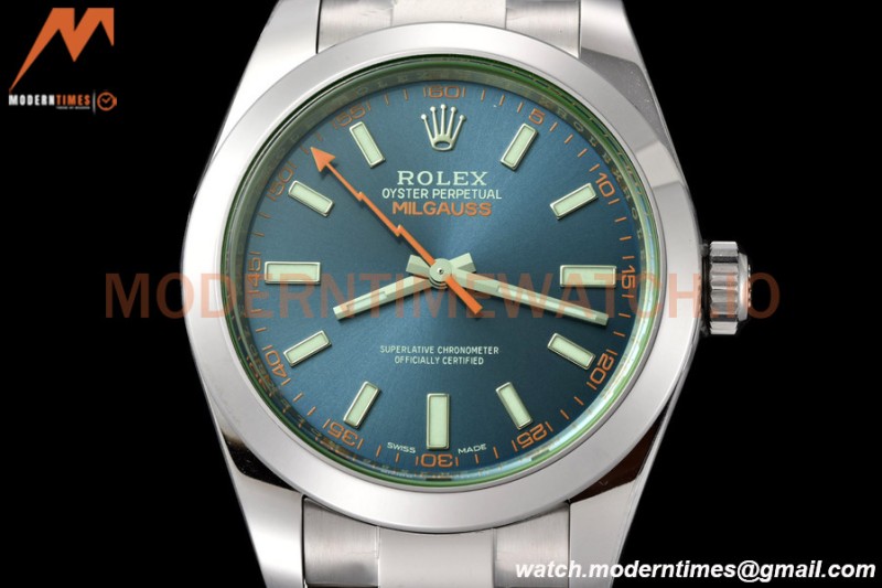 Rolex - Milgauss 40mm 116400GV 904L SS/SS Blue VSF VS3131