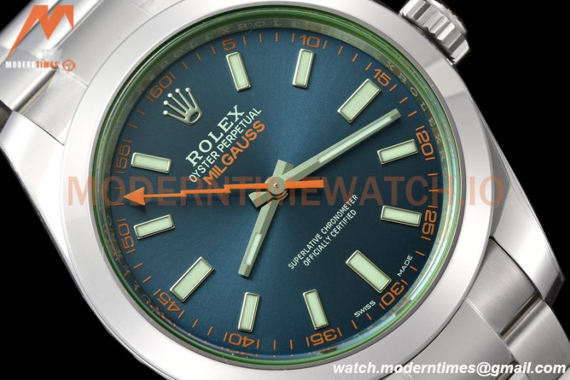 Rolex - Milgauss 40mm 116400GV 904L SS/SS Blue VSF VS3131
