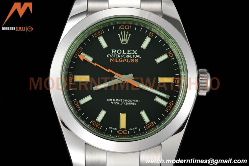 Rolex - Milgauss 40mm 116400GV 904L SS/SS Black VSF VS3131