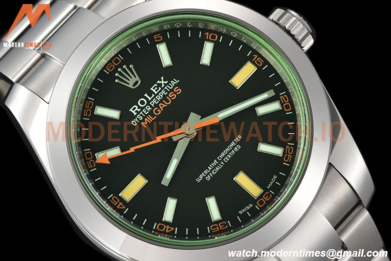 Rolex - Milgauss 40mm 116400GV 904L SS/SS Black VSF VS3131