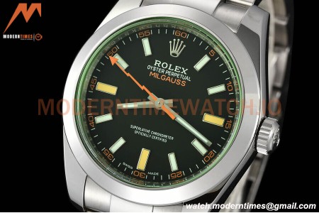 Rolex - Milgauss 40mm 116400GV 904L SS/SS Black VSF VS3131