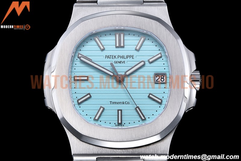 Patek Philippe - Nautilus Jumbo 5711 SS/SS Blue Tiff/Stk BPF MY9015 Mod