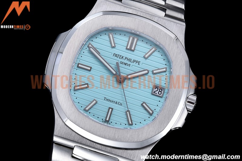 Patek Philippe - Nautilus Jumbo 5711 SS/SS Blue Tiff/Stk BPF MY9015 Mod