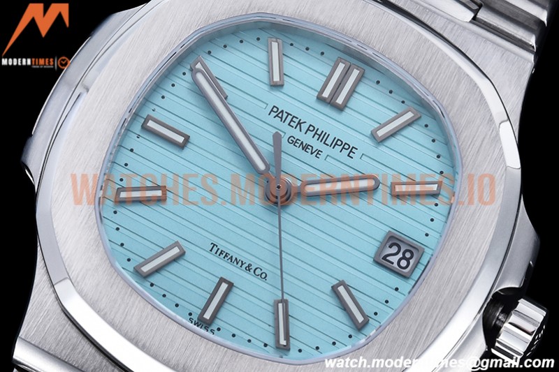 Patek Philippe - Nautilus Jumbo 5711 SS/SS Blue Tiff/Stk BPF MY9015 Mod