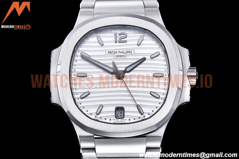 Patek Philippe - Nautilus Ladies 7118 35mm SS/SS Wht/Stk PPF A324