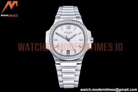 Patek Philippe - Nautilus Ladies 7118 35mm Dia SS/SS Wht/Stk PPF A324