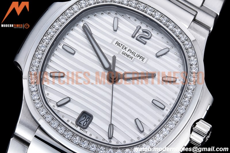 Patek Philippe - Nautilus Ladies 7118 35mm Dia SS/SS Wht/Stk PPF A324