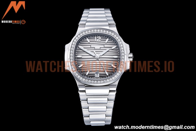 Patek Philippe - Nautilus Ladies 7118 35mm Dia SS/SS Grey/Stk PPF A324