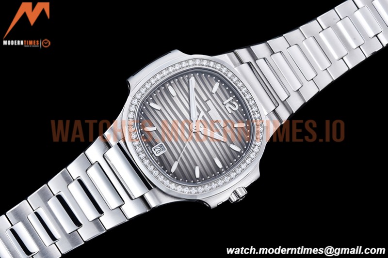 Patek Philippe - Nautilus Ladies 7118 35mm Dia SS/SS Grey/Stk PPF A324