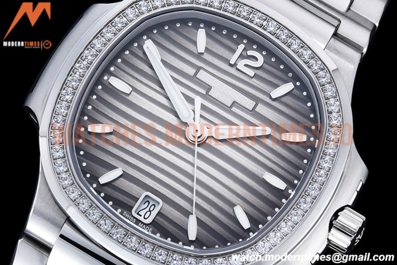 Patek Philippe - Nautilus Ladies 7118 35mm Dia SS/SS Grey/Stk PPF A324