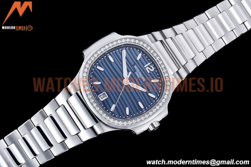 Patek Philippe - Nautilus Ladies 7118 35mm Dia SS/SS Blue/Stk PPF A324