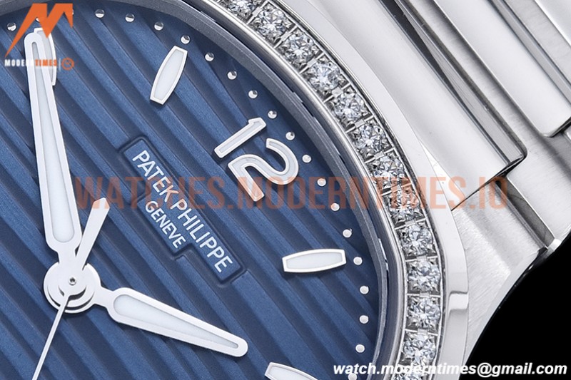 Patek Philippe - Nautilus Ladies 7118 35mm Dia SS/SS Blue/Stk PPF A324