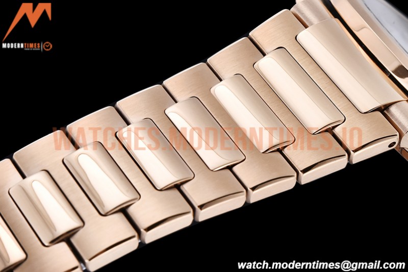Patek Philippe - Nautilus Ladies 7118 35mm RG/RG Wht/Stk PPF A324