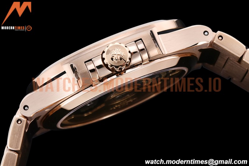 Patek Philippe - Nautilus Ladies 7118 35mm RG/RG Wht/Stk PPF A324