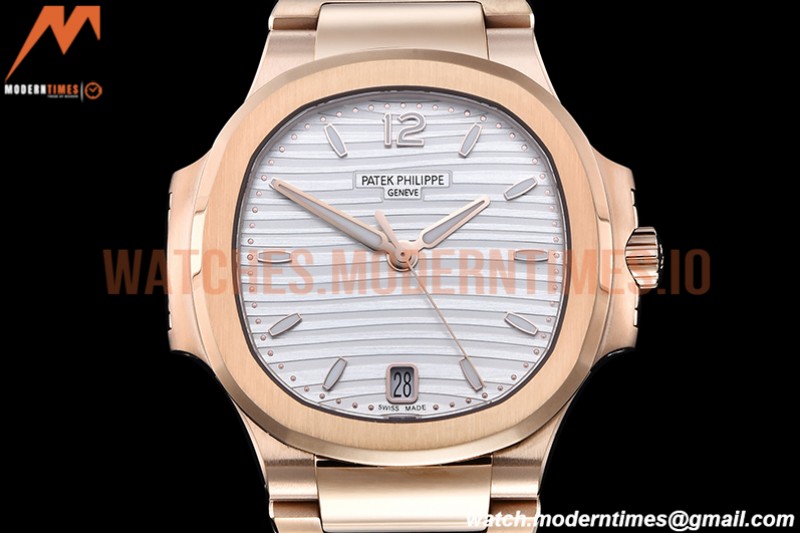 Patek Philippe - Nautilus Ladies 7118 35mm RG/RG Wht/Stk PPF A324