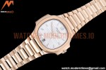 Patek Philippe - Nautilus Ladies 7118 35mm RG/RG Wht/Stk PPF A324
