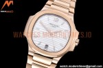 Patek Philippe - Nautilus Ladies 7118 35mm RG/RG Wht/Stk PPF A324
