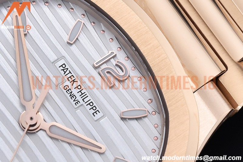 Patek Philippe - Nautilus Ladies 7118 35mm RG/RG Wht/Stk PPF A324