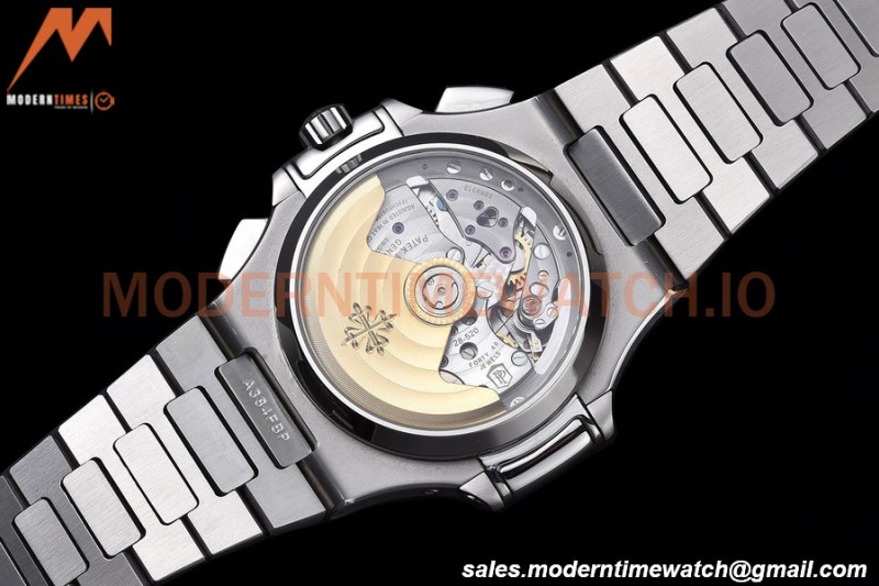 Patek Philippe - Nautilus Chronograph 5980 SS/SS Black PPF A7750 Mod