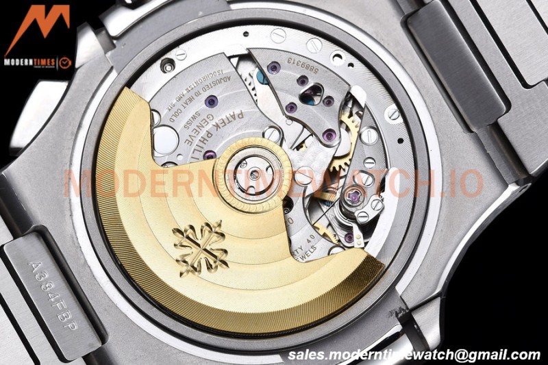 Patek Philippe - Nautilus Chronograph 5980 SS/SS Black PPF A7750 Mod