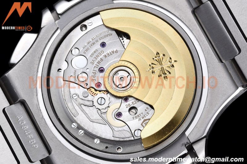 Patek Philippe - Nautilus Chronograph 5980 SS/SS Black PPF A7750 Mod