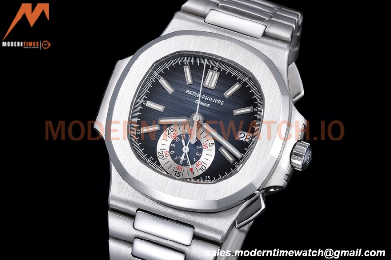 Patek Philippe - Nautilus Chronograph 5980 SS/SS Blue PPF A7750 Mod
