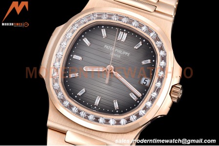 Patek Philippe - Nautilus Automatic 40mm 5723/1R Diamond RG/RG Grey Diam PPF A324