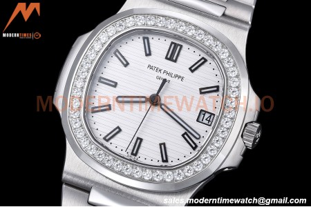 Patek Philippe - Nautilus Automatic 40mm 5711/1A Diamond SS/SS White PPF A324
