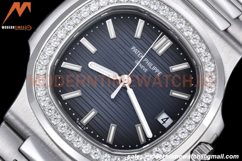Patek Philippe - Nautilus Automatic 40mm 5713/1G Diamond SS/SS Navy PPF A324