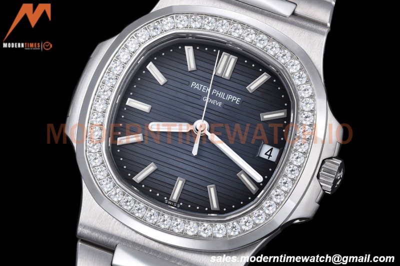 Patek Philippe - Nautilus Automatic 40mm 5713/1G Diamond SS/SS Navy PPF A324