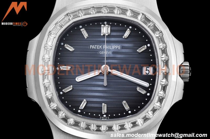 Patek Philippe - Nautilus Automatic 40mm 5713/1G Diamond SS/SS Blue/Diam PPF A324