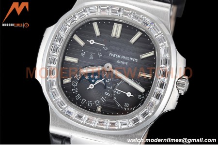 Patek Philippe - Nautilus Moon Phase 5722G 40mm Diamond SS/LE Blue PPF A240