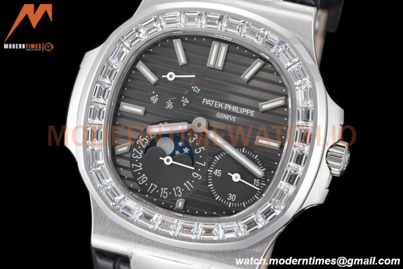 Patek Philippe - Nautilus Moon Phase 5722G 40mm Diamond SS/LE Grey PPF A240