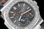 Patek Philippe - Nautilus Moon Phase 5722G 40mm Diamond SS/LE Grey PPF A240