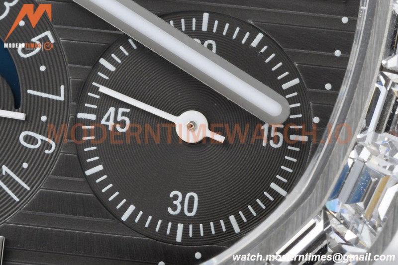 Patek Philippe - Nautilus Moon Phase 5722G 40mm Diamond SS/LE Grey PPF A240