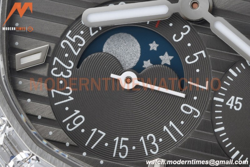 Patek Philippe - Nautilus Moon Phase 5722G 40mm Diamond SS/LE Grey PPF A240