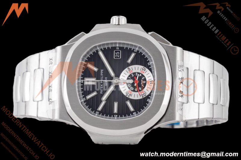 Patek Philippe - Nautilus Chronograph 5980 SS/SS Black 3KF V2 A7750 Mod